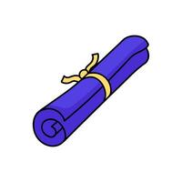parchment roll hand drawn color illustration vector