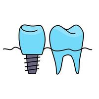 denture false teeth hand drawn color illustration vector