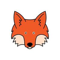 fox hand drawn color illustration vector
