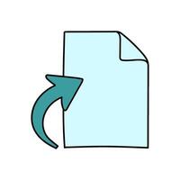 upload document hand drawn color illustration vector