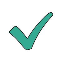 check mark hand drawn color illustration vector