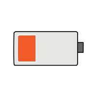 low battery hand drawn color illustration vector