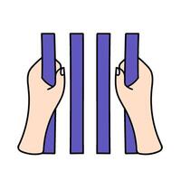 jail bars hand drawn color illustration vector