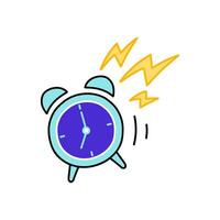 alarm clock hand drawn color illustration vector