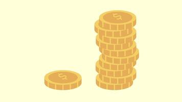 Green and red arrow going up and diwn stock icon on white background. Symbol of up and down arrow graph icon. Bankruptcy, financial market profit and loss icon. 4k animation video