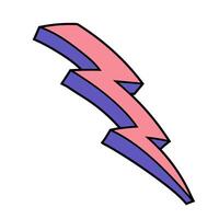 thunder color hand drawn illustration vector