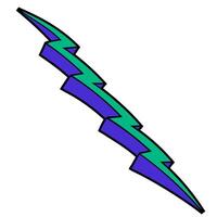 green thunder hand drawn color illustration vector