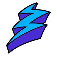 blue thunder hand drawn color vector