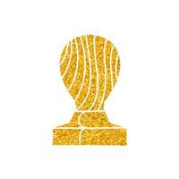 Coffee tamper drawing in gold color style vector