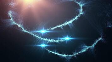 Particle trails meeting in center point to create an explosion video