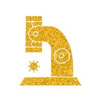Virus under microscope drawing in gold color style vector