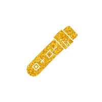 Lab testing tube with positive and negative result drawing in gold color style vector