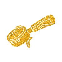 Coffee machine portafilter drawing in gold color style vector