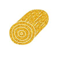 Single wood log drawing in gold color style vector
