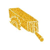 Table saw and fence drawing in gold color style vector