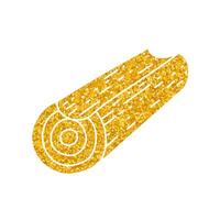 Cabin wood log drawing in gold color style vector