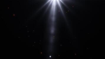 Light Rays With Sparkling Particles on a Black Background video