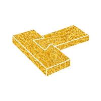 Wood joint drawing in gold color style vector