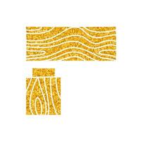 Corner wood joint using dado drawing in gold color style vector