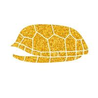 Tortoise shell drawing in gold color style vector