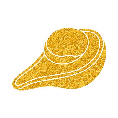 Avocado drawing in gold color style