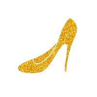 Stiletto drawing in gold color style vector