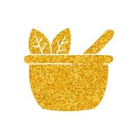 Herbs drawing in gold color style vector