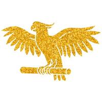 Cockatoo bird animal pet drawing in gold color style vector