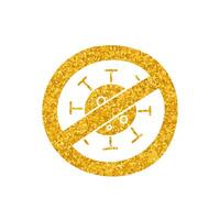 No virus drawing in gold color style vector