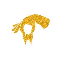 Dentist tooth pliers drawing in gold color style vector