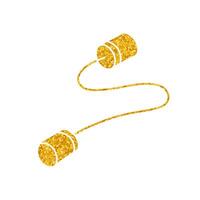 Communication intercepting drawing in gold color style vector