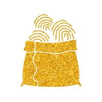 Fingerprint identity harvest drawing in gold color style vector