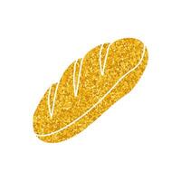 Baguette french bread drawing in gold color style vector