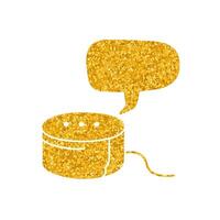 Ai device virtual assistant drawing in gold color style vector