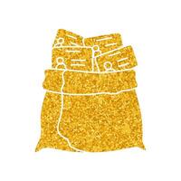 Identity harvest drawing in gold color style vector
