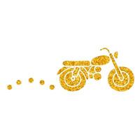 drawing in gold color style map motorcycle route icon vector