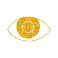 Eye drawing in gold color style vector