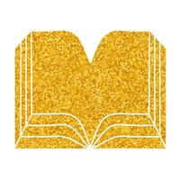 Book drawing in gold color style vector