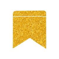Bookmark ribbon drawing in gold color style vector
