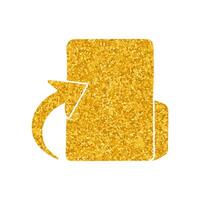 Upload folder drawing in gold color style vector