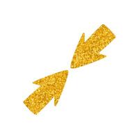 Colliding cursors drawing in gold color style vector