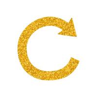 Clockwise rotating arrow drawing in gold color style vector