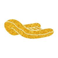 Rubber dinghy drawing in gold color style vector