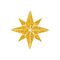 Compass drawing in gold color style vector