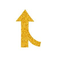 Merging arrows road sign drawing in gold color style vector