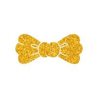 Bow tie drawing in gold color style vector