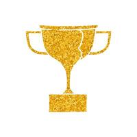 Trophy drawing in gold color style vector
