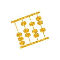 Abacus drawing in gold color style vector
