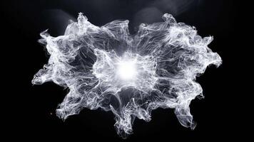 Swirling White Particle Explosion on Dark Background with Glowing Light video