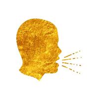 Man coughing drawing in realistic gold color style vector